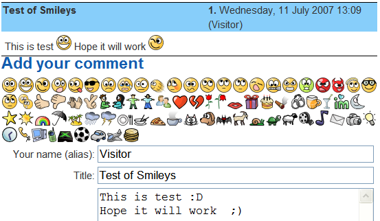Smiley set from default aMSN skin, used in yvComment extension